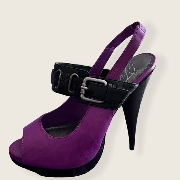 Fergie Mission-Magenta Leather Upper Heels Size 7M - Picture 4 of 7